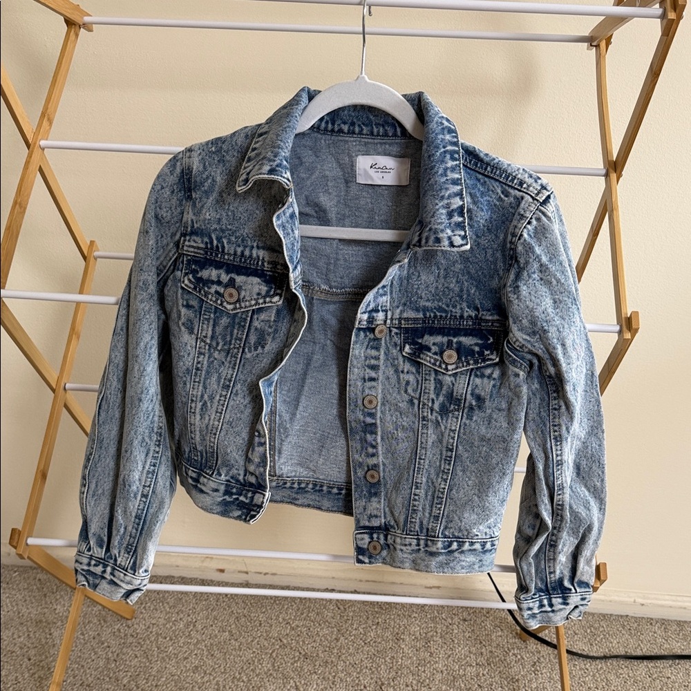 KanCan Cropped Blue Jean Jacket